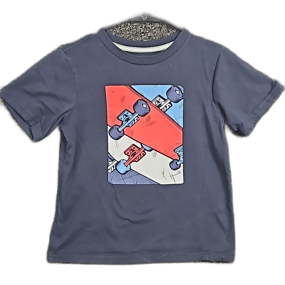 There About Kids Size 8 Navy Blue Graphic T-Shirt Skateboard